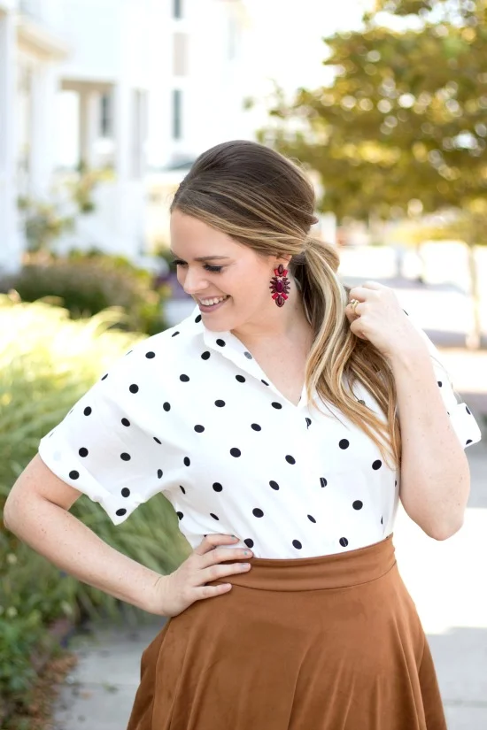Romwe Polka Dot Blouse-2.jpg